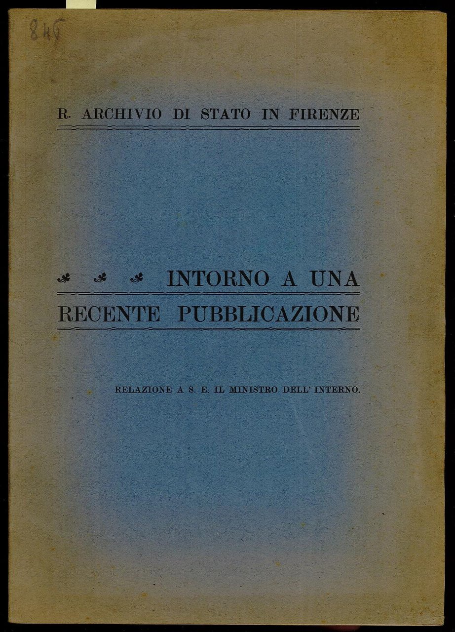 Intorno a una recente pubblicazione