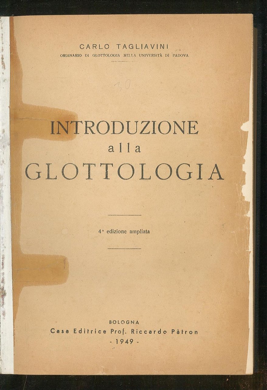 Introduzione alla glottologia