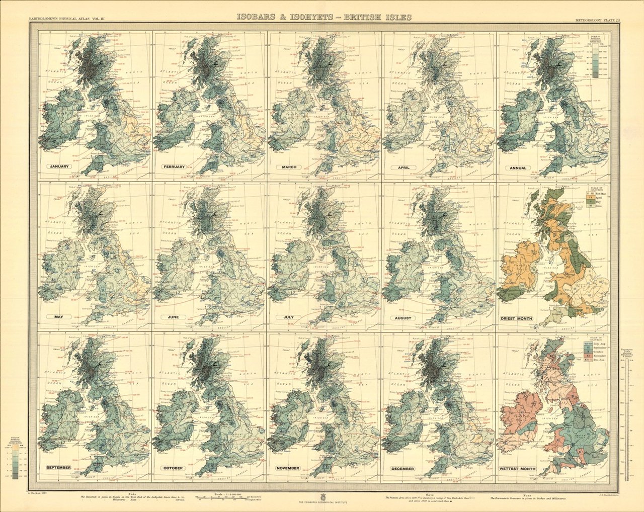 Isobars & Isohyets - British Isles