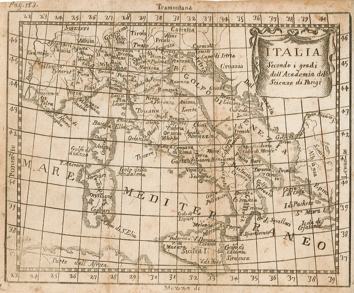 Italia Secondo i gradi dell'Academia delle Scienze di Parigi