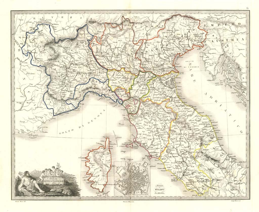 ITALIA SETTENTRIONALE 1833.
