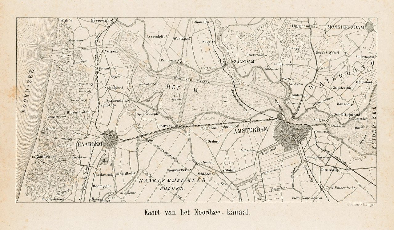 Kaart van het Noordzee-kanaal