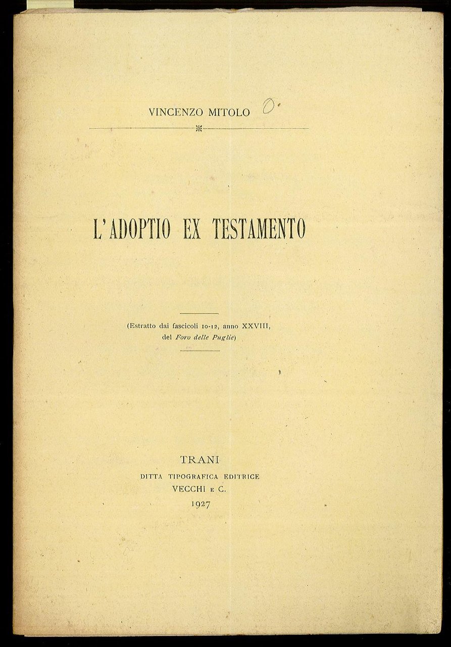 L’adoptio ex testamento