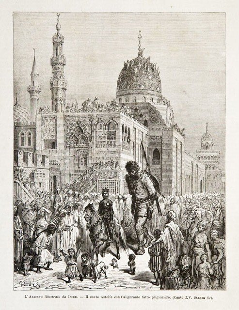 L’Ariosto illustrato da Doré.- Il conte Astolfo con Caligorante fatto …