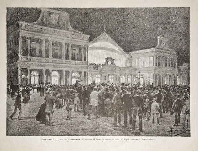 L’arrivo del Re la sera del 14 settembre, alla stazione …