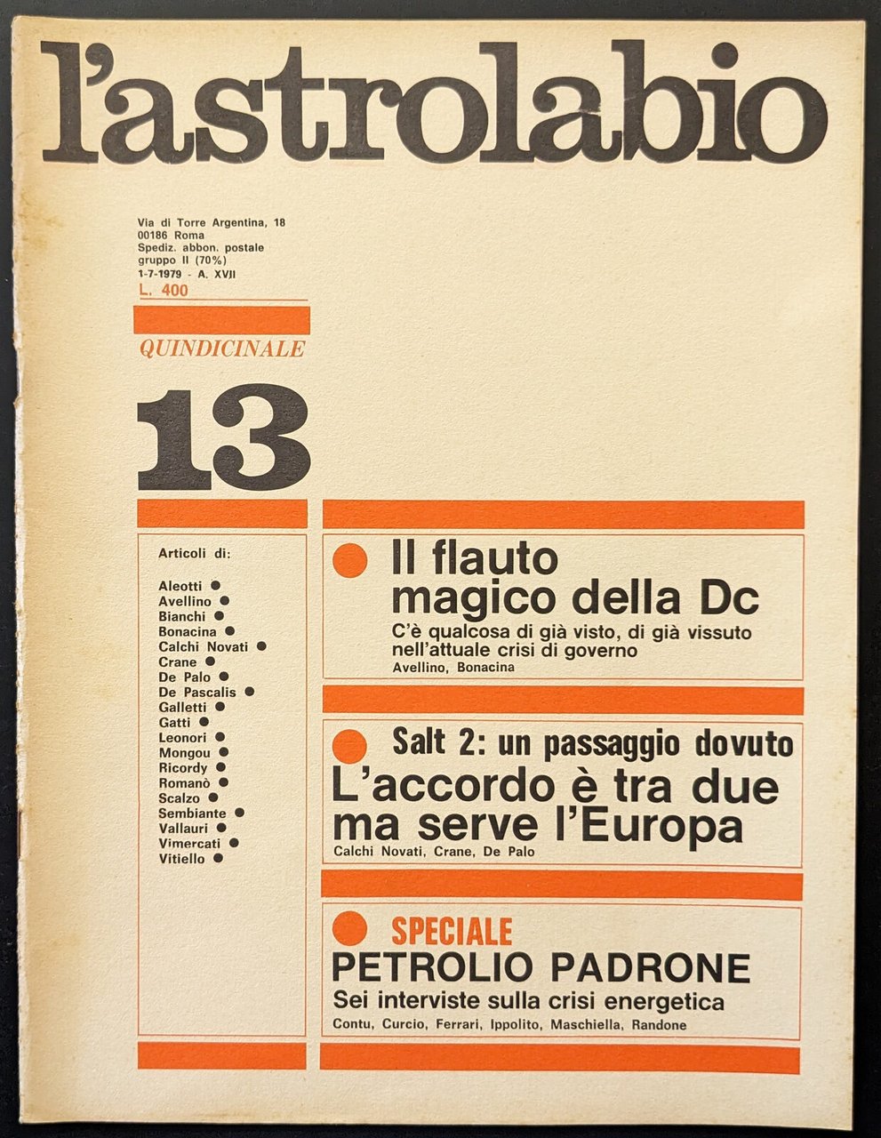 L'astrolabio 13 | Immagine principale