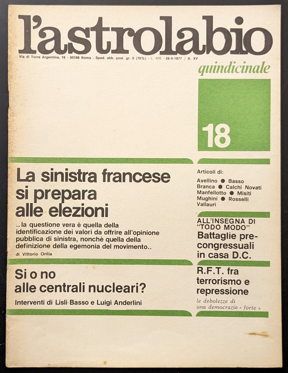 L'astrolabio 18 | Immagine principale