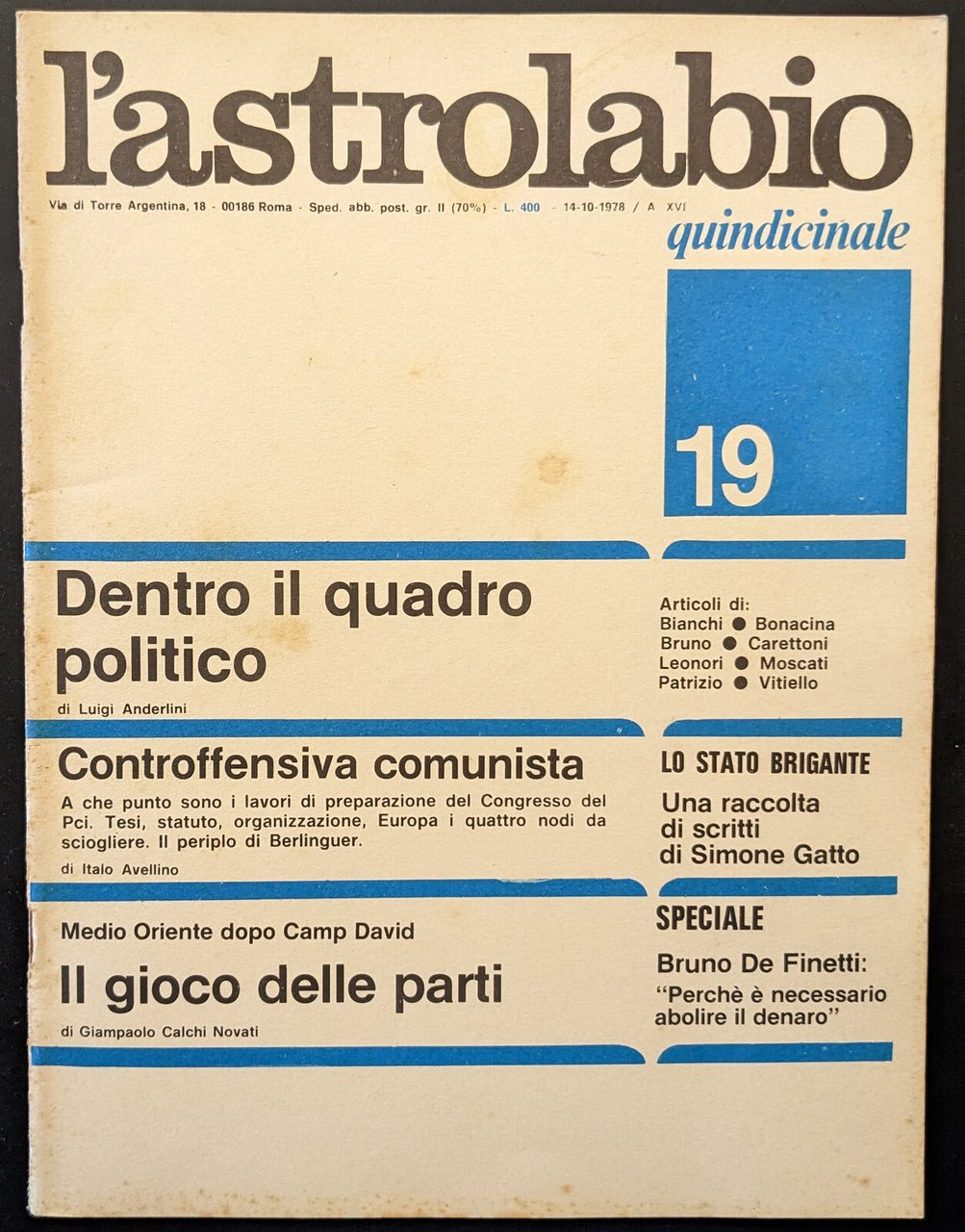 L'astrolabio 19 | Immagine principale