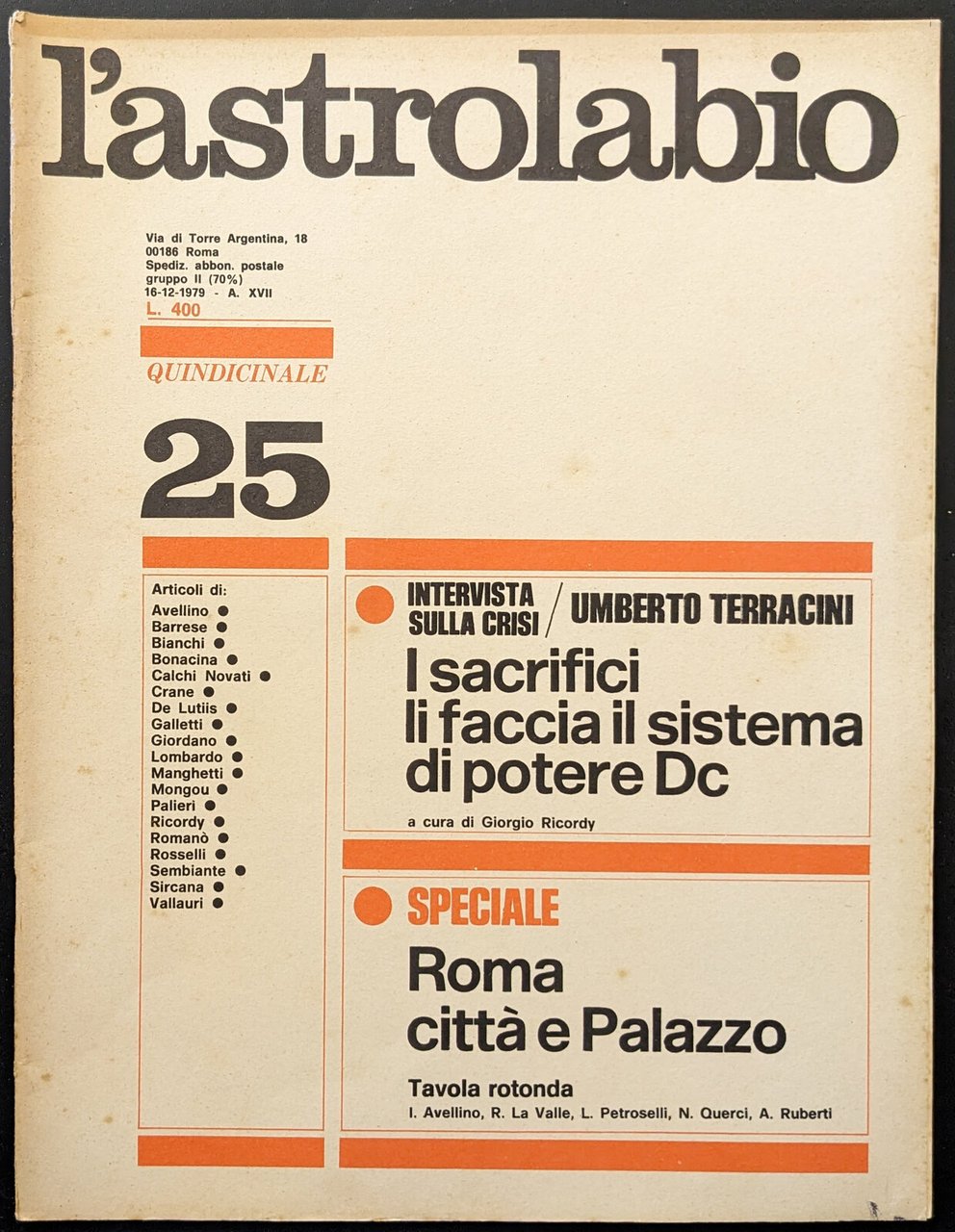 L'astrolabio 25 | Immagine principale