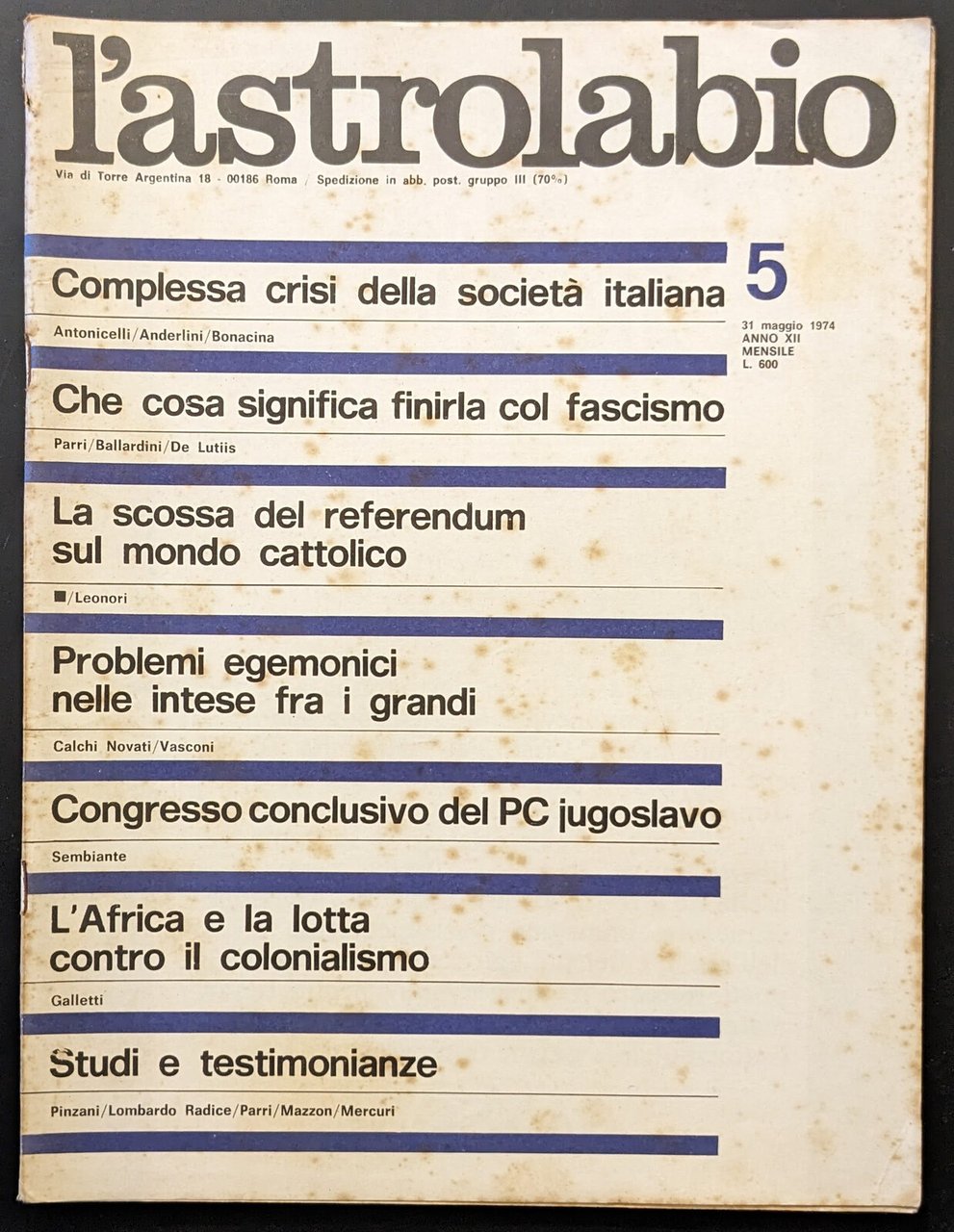 L'astrolabio 5 | Immagine principale