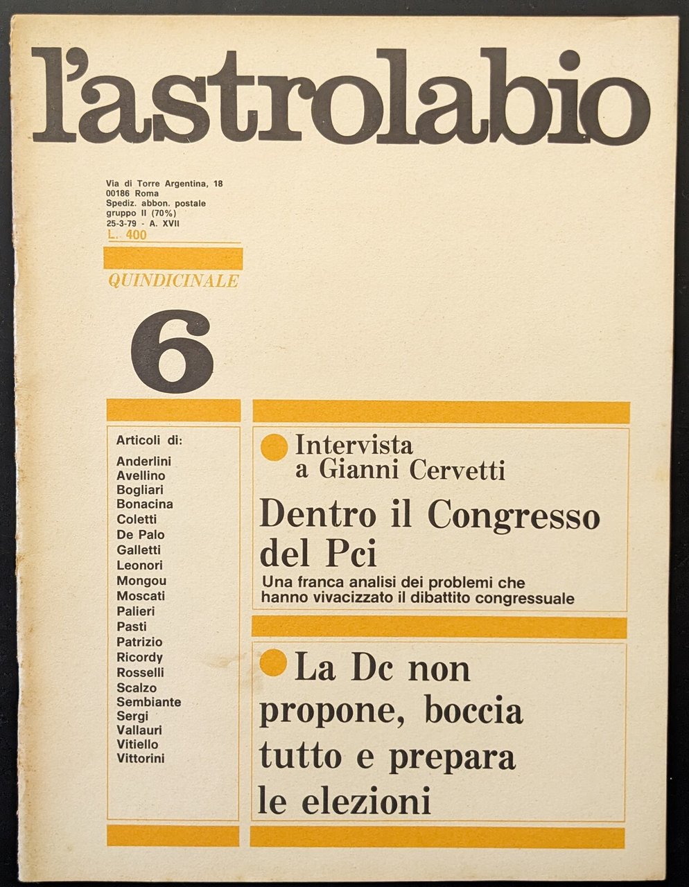 L'astrolabio 6 | Immagine principale