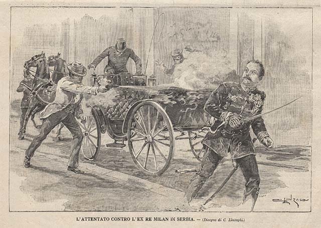 L’attentato contro l’ex re Milan di Serbia