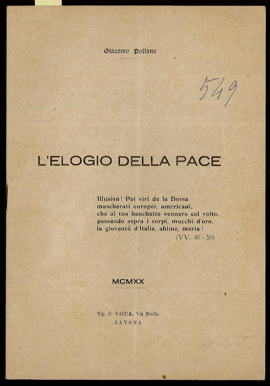 L’elogio della Pace