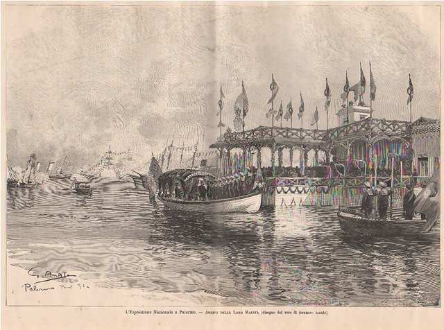 L'Esposizione Nazionale a Palermo - Arrivo delle Loro Maestà
