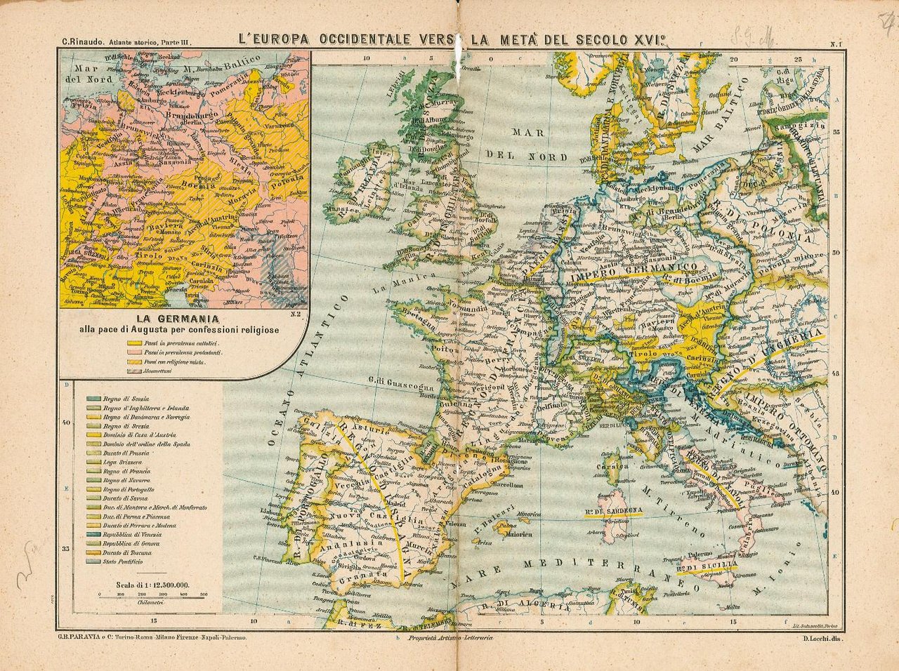 L'Europa occidentale verso la metà del secolo XVI°
