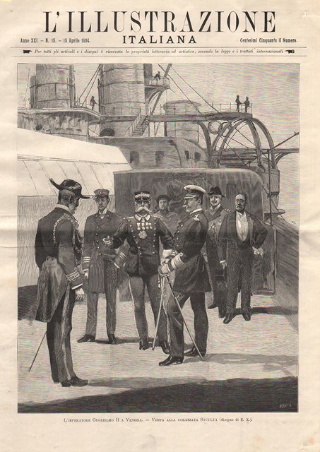 L'Imperatore Guglielmo II a Venezia - Visita alla corazzata Sicilia