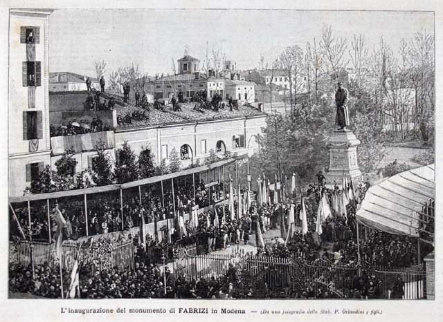 L'inaugurazione del monumento di Fabrizi a Modena