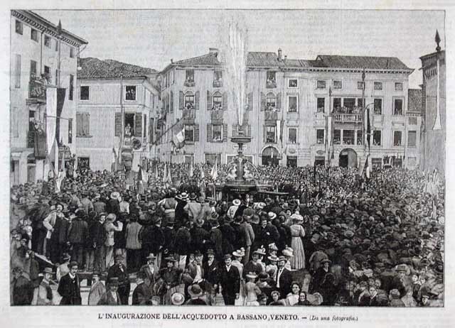 L'inaugurazione dell'acquedotto a Bassano Veneto