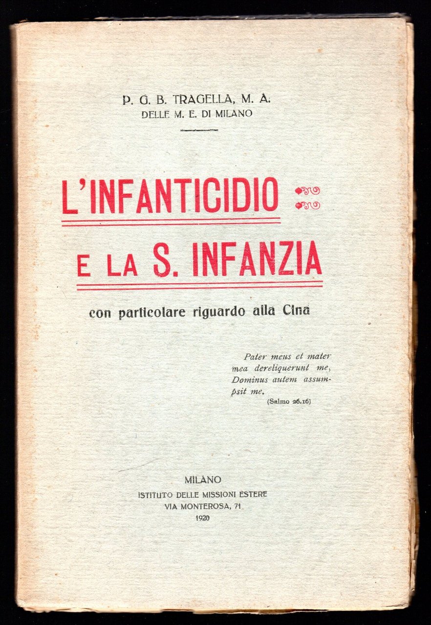 L'infanticidio e la S. Infanzia con particolare riguardo alla Cina
