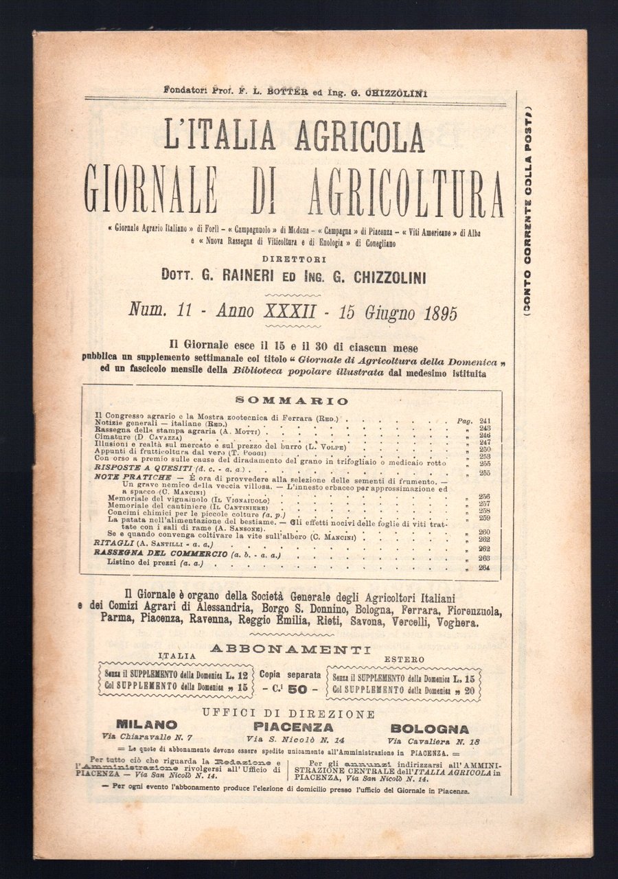 L'Italia agricola giornale di agricoltura