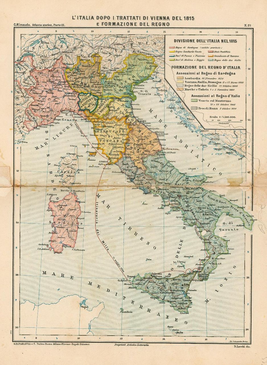 L'Italia dopo i trattati di Vienna del 1815 e formazione …