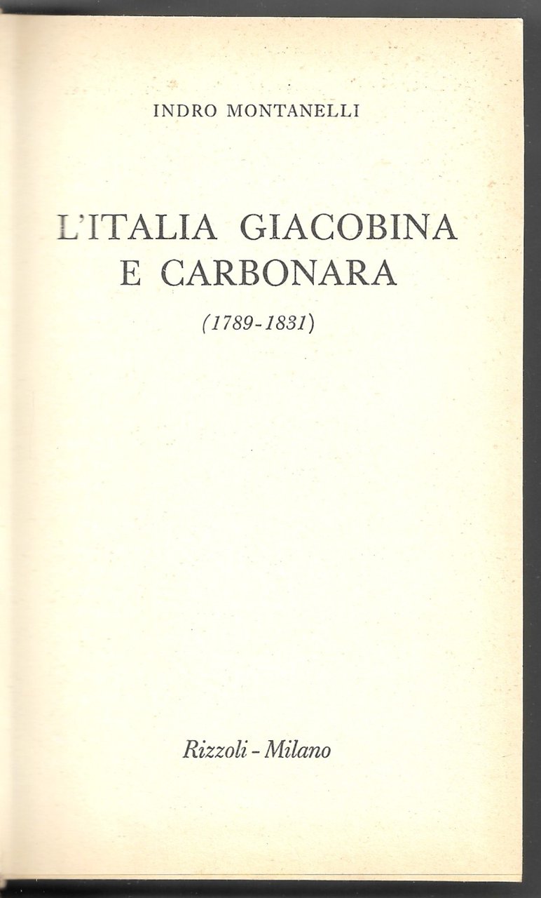L'Italia giacobina e carbonara (1789-1831)