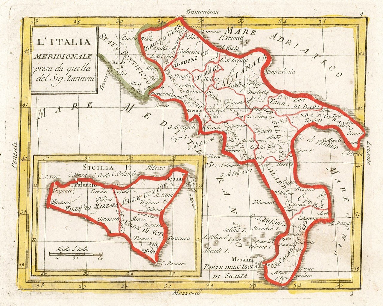 L'Italia Meridionale presa da quella del Sig. Zannoni