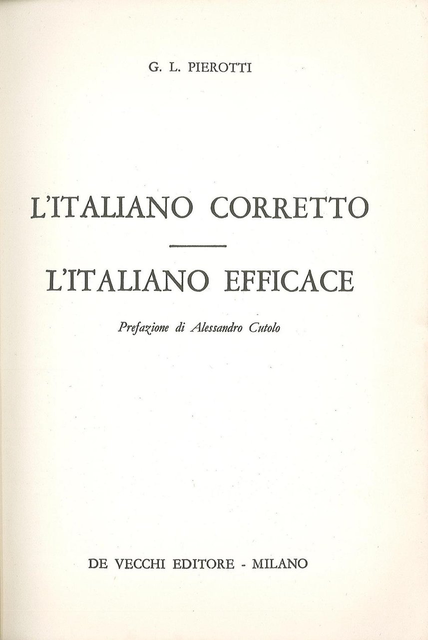 L'italiano corretto - L'italiano efficace