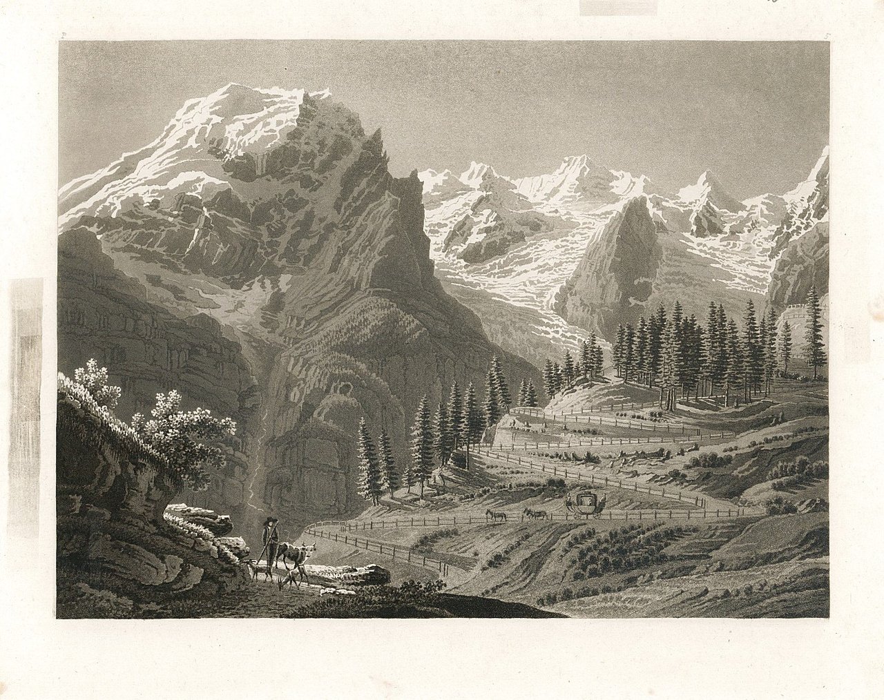 L'Orteler et les montagnes sur la frontiere de la Valtaline …