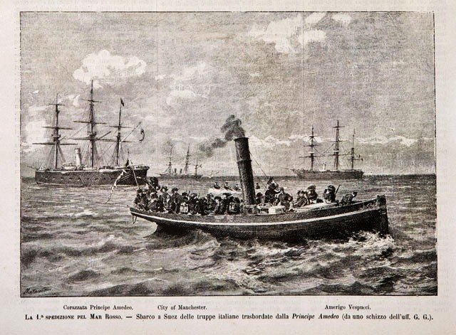 La 1a spedizione pel Mar Rosso.- Sbarco a Suez delle …