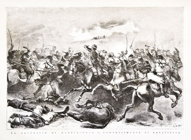 La battaglia di Aladja-Dagh.- Combattimento di cavalleria