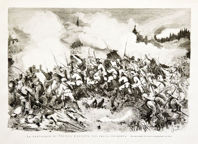 La battaglia di Plewna. L’assalto de russi, respinto