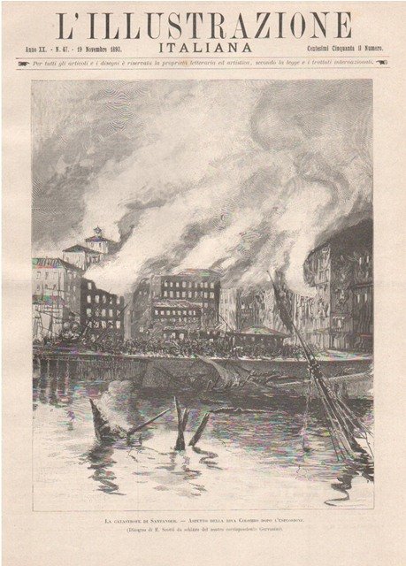 La catastrofe di Santander - Aspetto della riva Colombo dopo …