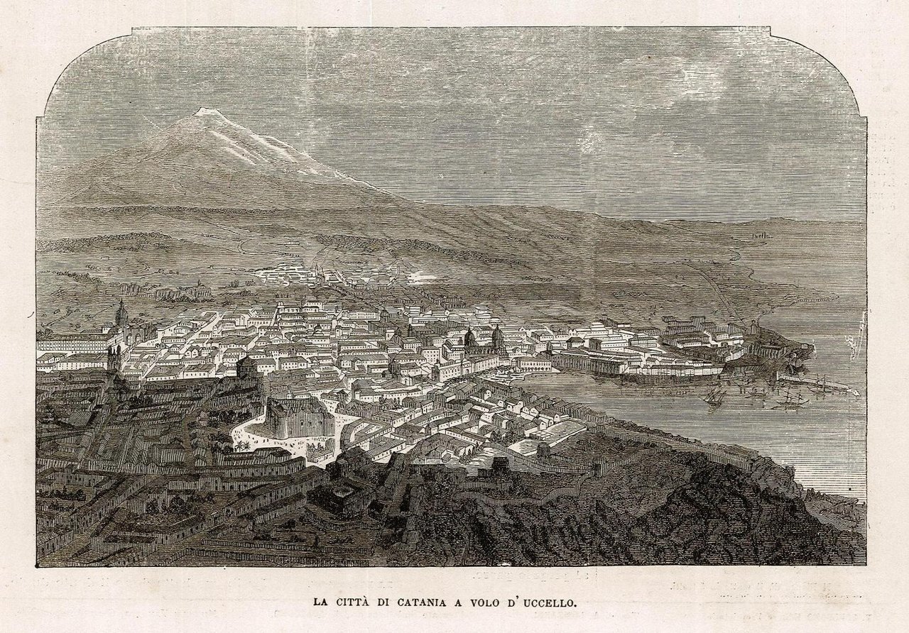 La città di Catania a volo d'uccello