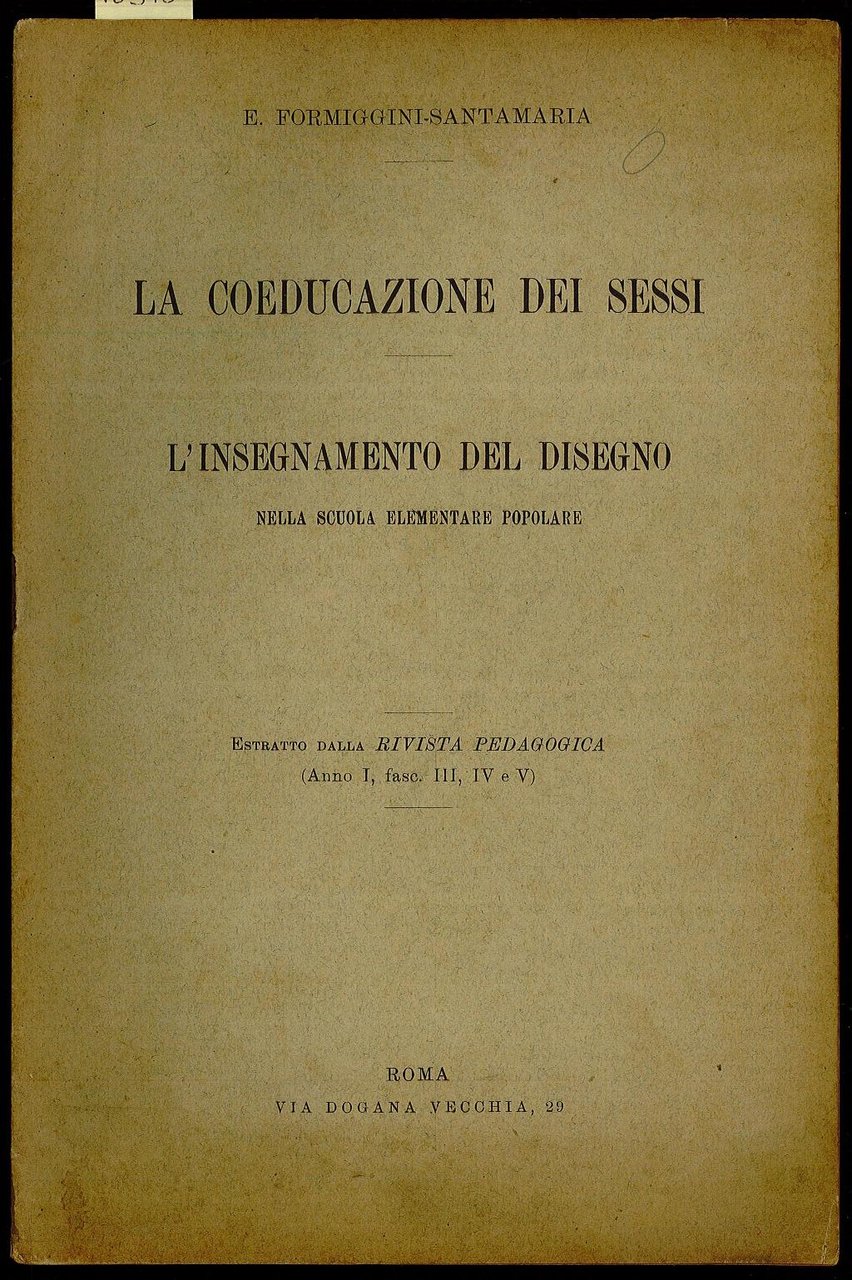 La Coeducazione dei sessi l’insegnamento del disegno nella scuola elementare …