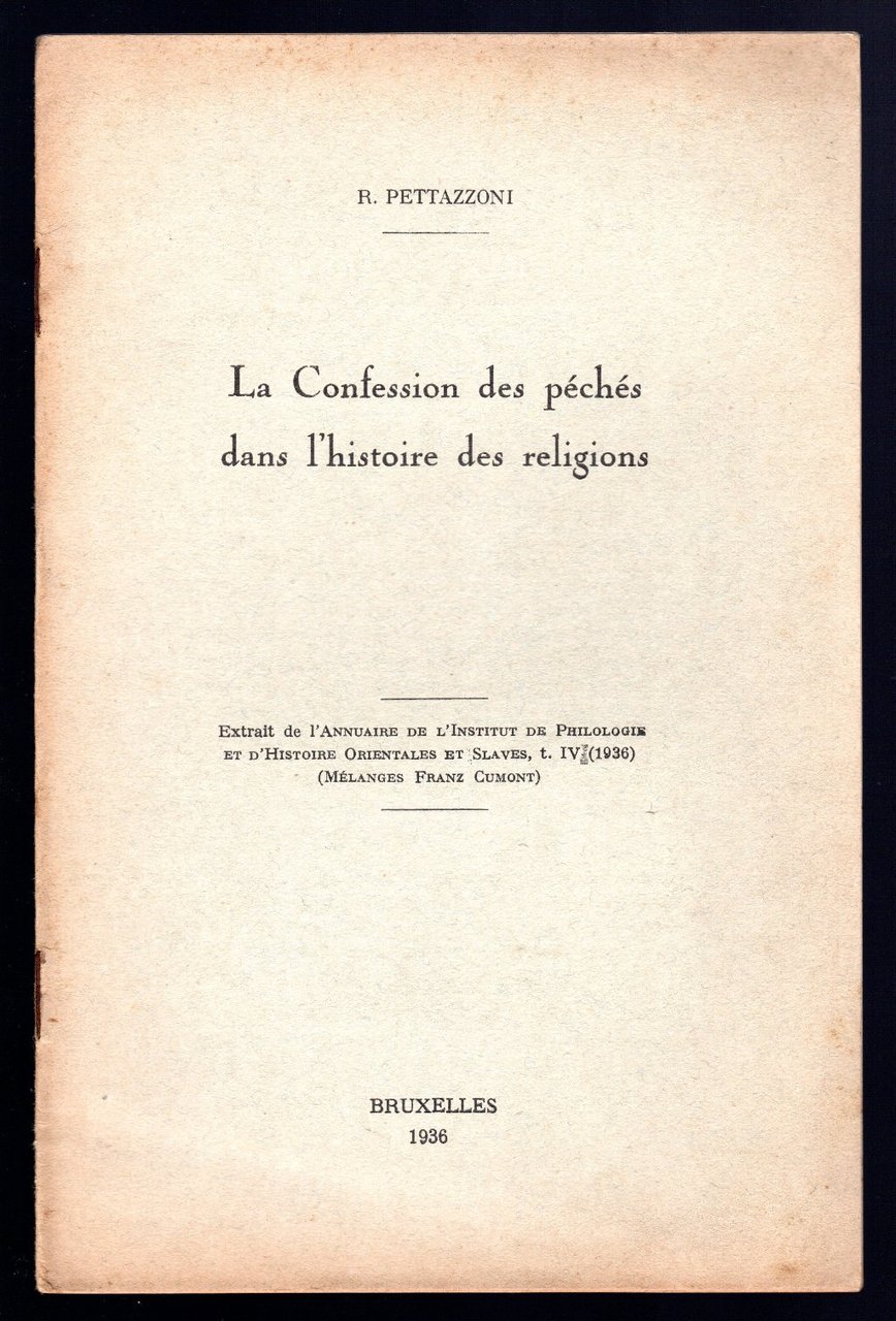 La Confession des peches dans l'historie des religions | Immagine principale
