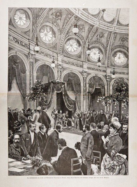 La distribuzione dei premi all’Esposizione Nazionale in Torino, nella Gran …