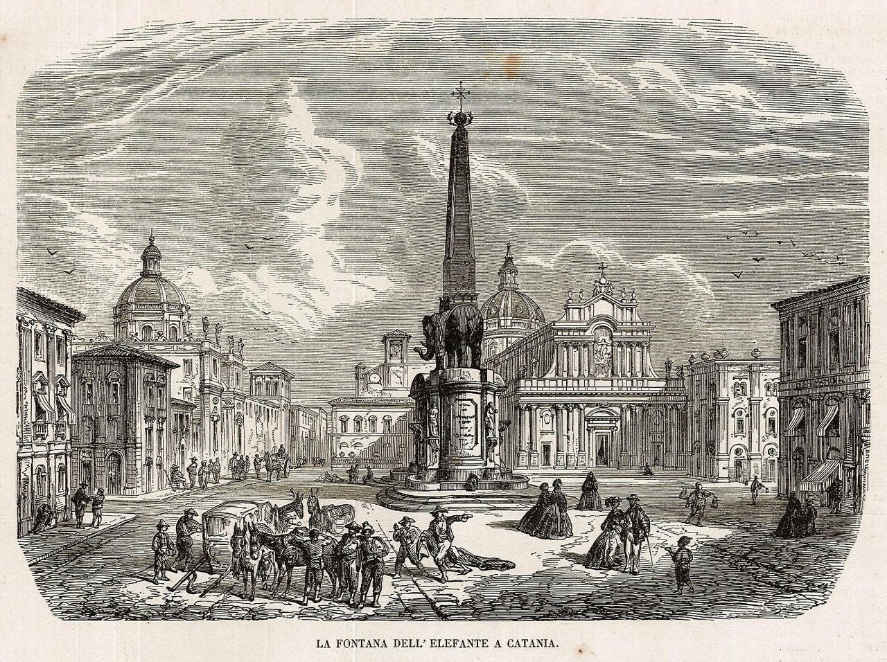 La fontana dell'Elefante a Catania
