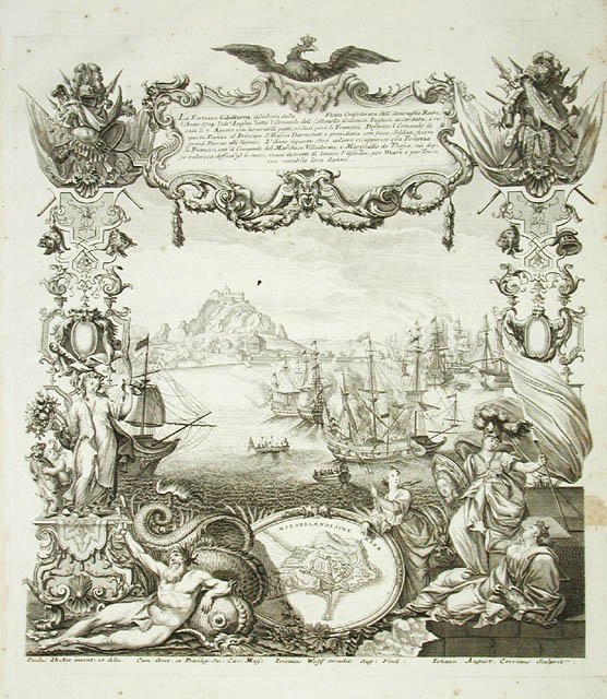 La Fortezza Gibilterra, assediata dalla Flotta Confederata dell'Amiraglio Rooke .