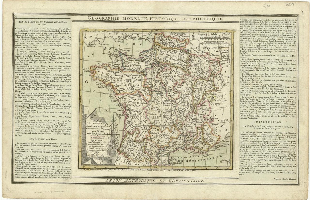 La France Divisée en ses quarante Gouvernamens Généraux et Militaire.