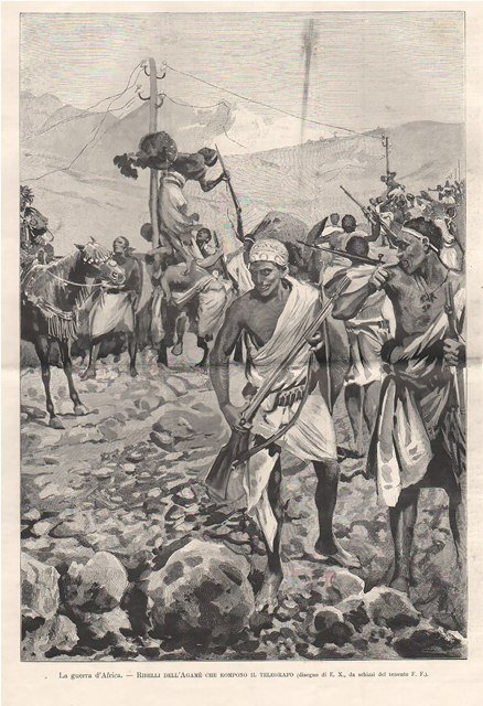 La guerra d’Africa - Ribelli dell’Agamè che rompono il telegrafo