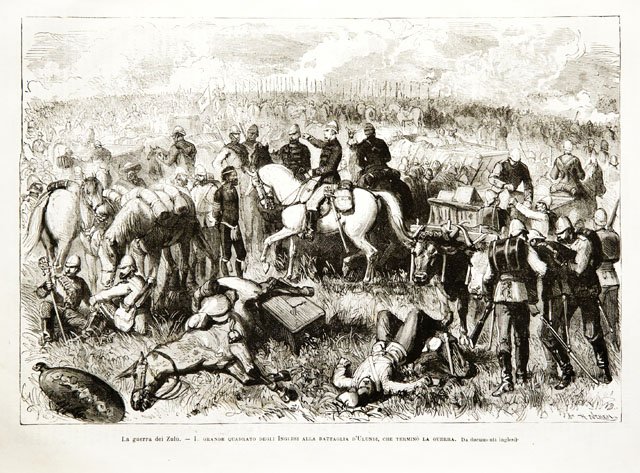 La guerra dei Zulù.- Il grande quadrato degli Inglesi alla …