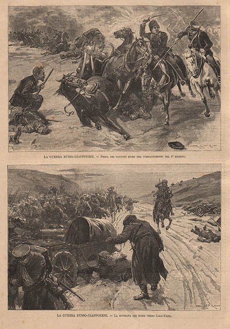 La guerra russo-giapponese - Presa dei cannoni russi nel combattimento …