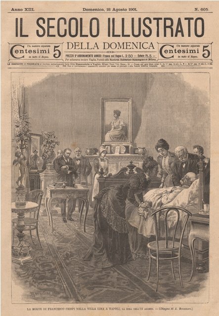 La morte di Francesco Crispi nella villa Lina a Napoli, …