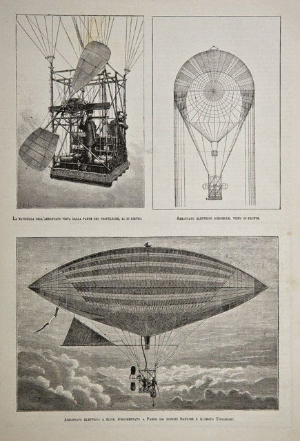 La navicella dell'aerostato vista dalla parte del propulsore, al di …