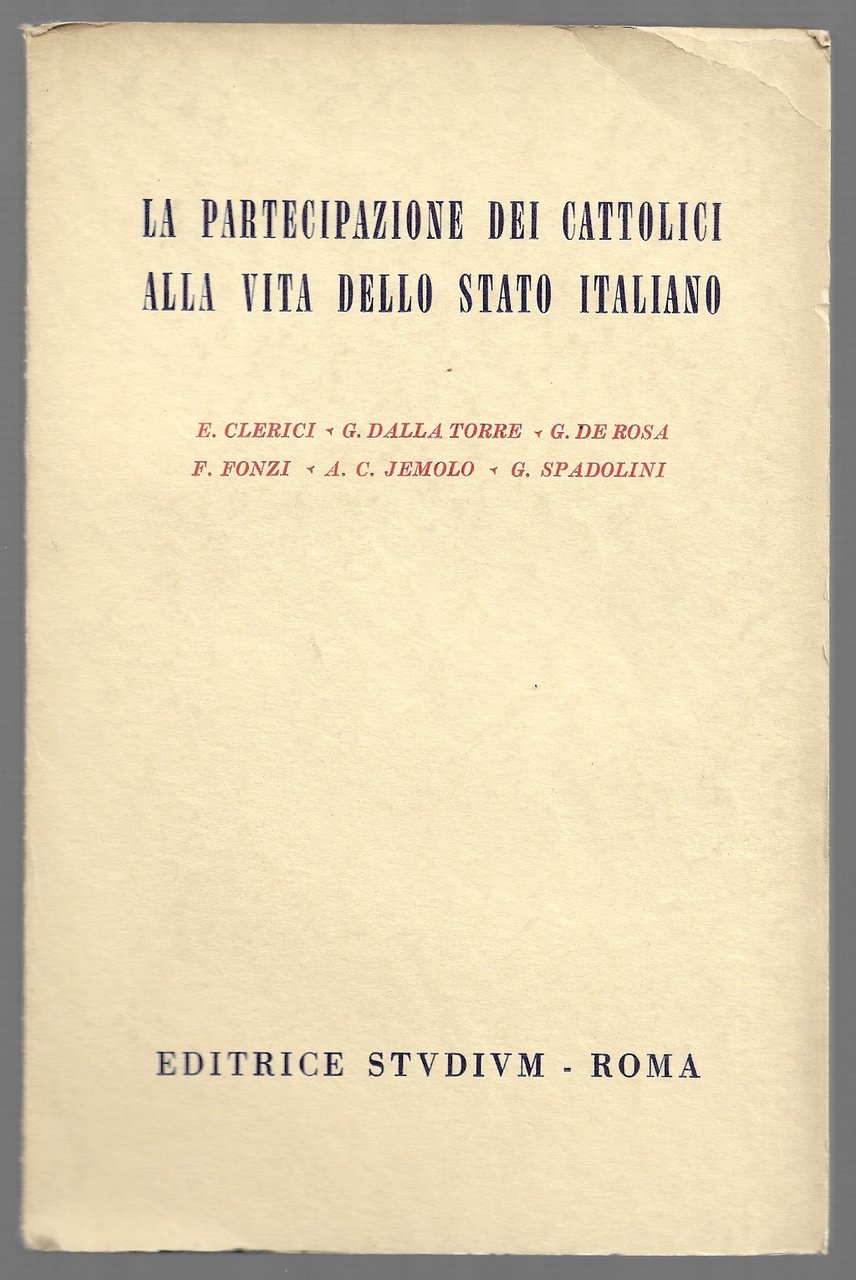 La partecipazione dei cattolici alla vita dello stato italiano