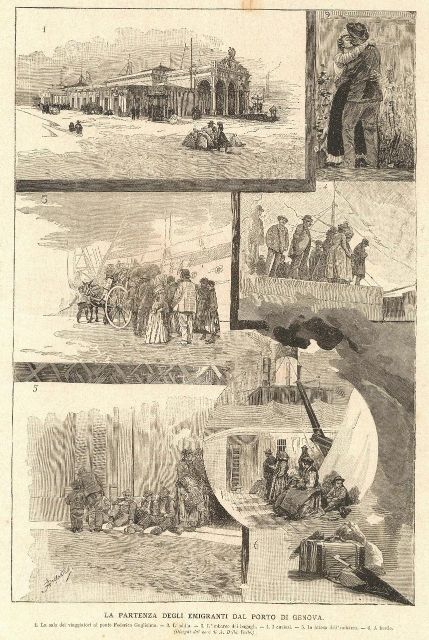 La partenza degli emigranti dal porto di Genova