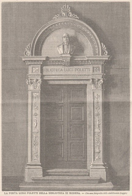 La porta Luigi Poletti nella biblioteca di Modena