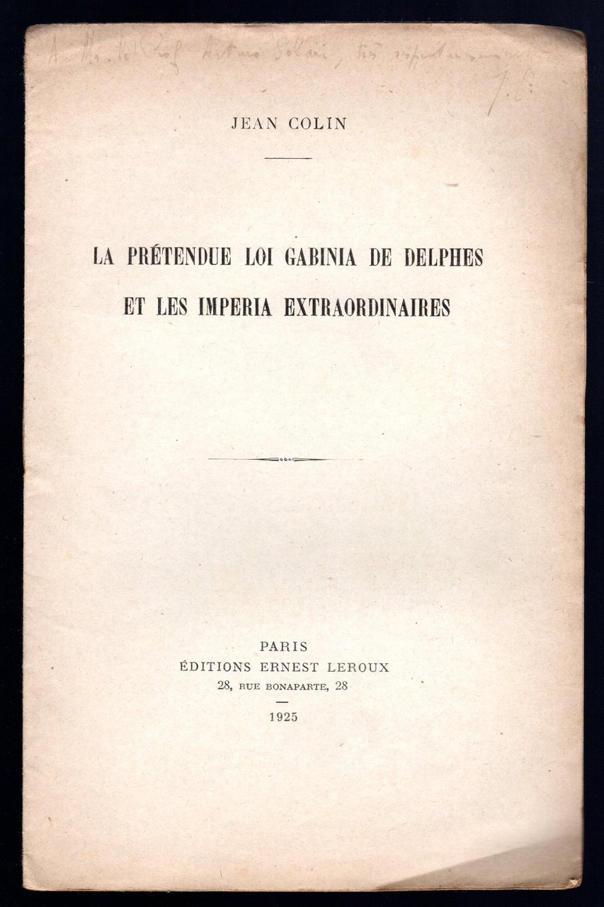 La pretendue Loi Gabinia de Delphes et les imperia extraordinaires | Immagine principale
