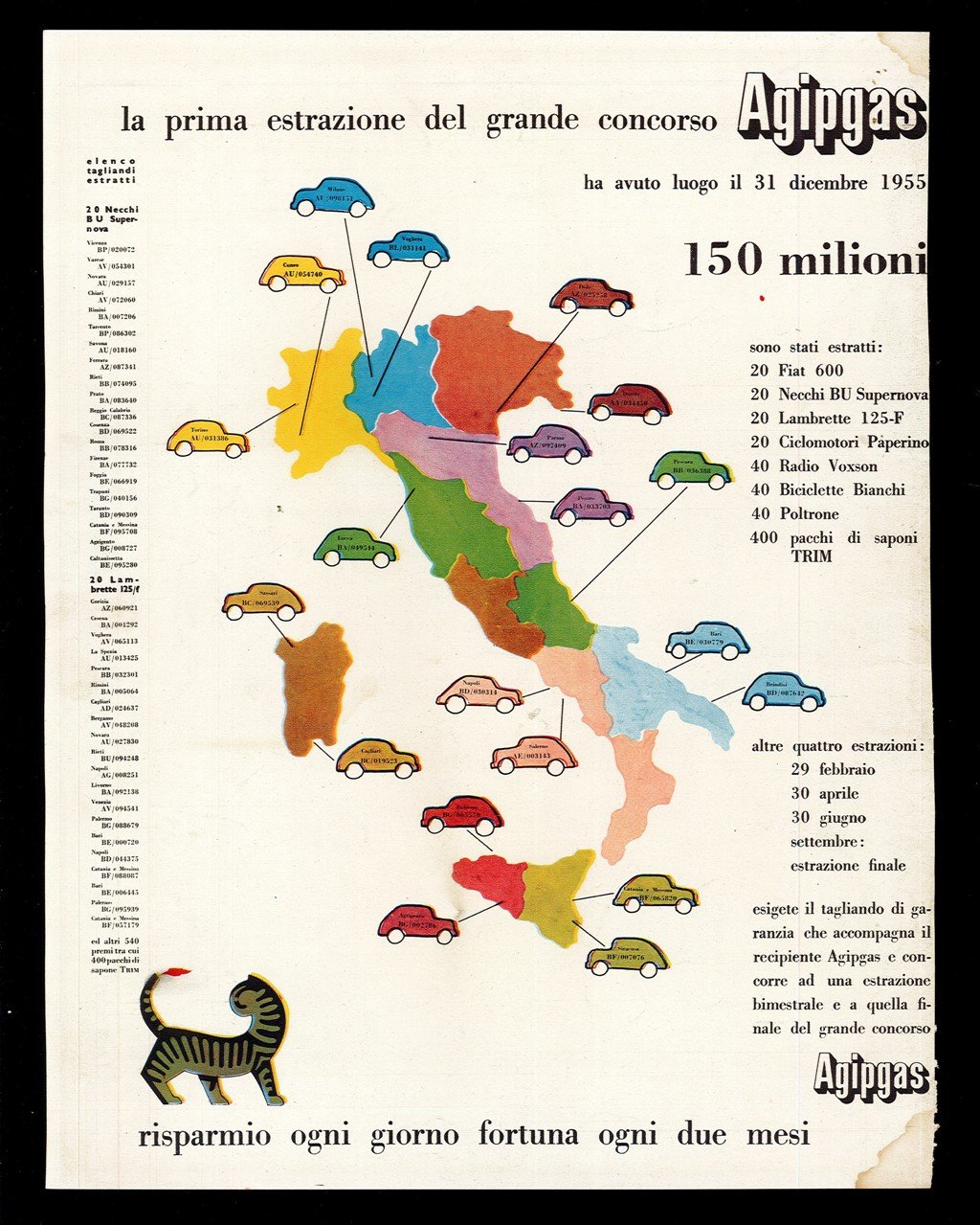 La prima estrazione del grande concorso Agipgas